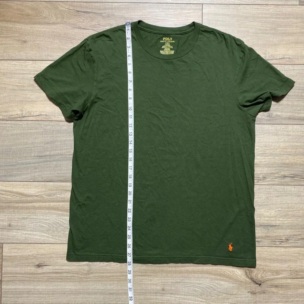 Polo Ralph Lauren‎ Mens Crew Neck Short Sleeve Shirt Large Green Orange Pony